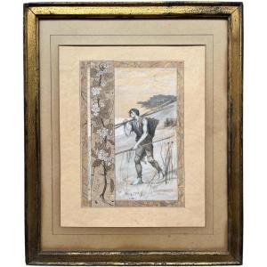 Eugène Casimir Cadel, The Month Of June, 1892, Graphite, Black Ink, Watercolor And Gouache 