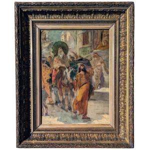 Jules Adler, Entrance Into The City, 1887, Oil On Paper, Mounted On Canvas