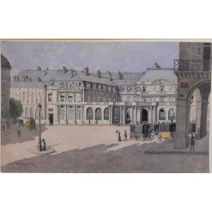 Ernest Designolle 1850-1941 The Council Of State Watercolor