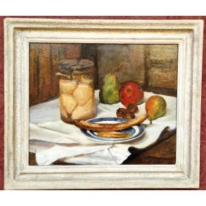 Jacques Emile Blanche 1861-1942 Still Life With Pear Jar Oil On Canvas