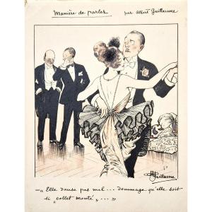 Albert Guillaume 1873-1942 The Dancing Couple Drawing