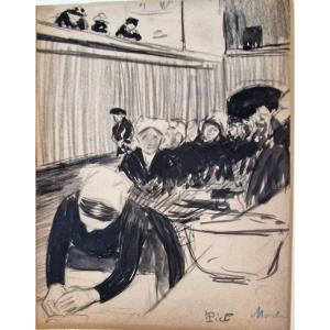 Fernand Piet 1869-1942 Morlaix The Tobacco Factory Indian Ink Drawing