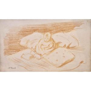 Victor Prouvé 1858-1943 Thérèse January 9, 1911 Red Chalk