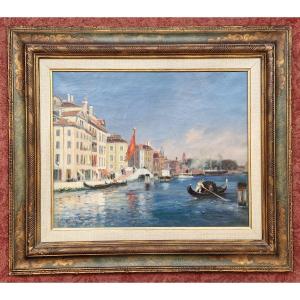 Gaston Roullet 1847-1925 Venice Oil On Canvas