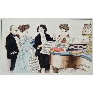 Albert Guillaume 1873-1942 The Watercolor Quartet