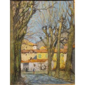 Raymond Thibésart 1874-1968 Villeneuve-loubet Pastel