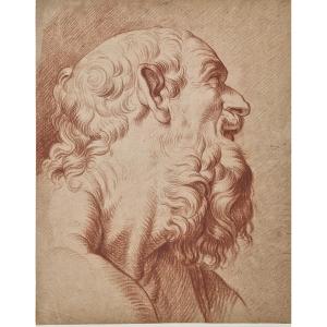 French School, 18th Century. An Apostle. Red Chalk Drawing.