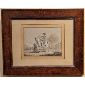 Jacques François Joseph Swebach 1763-1829 Mounted Officer And His Aide-de-camp Drawing