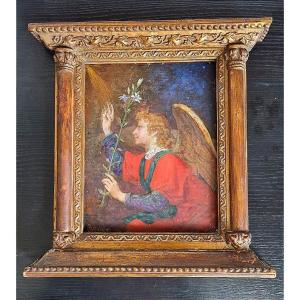 Léon Glaize 1842-1931 Angel Of The Annunciation Oil On Panel