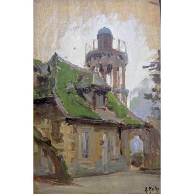 Alexandre Bailly 1866-1949 Le Petit Trianon Versailles Oil On Panel