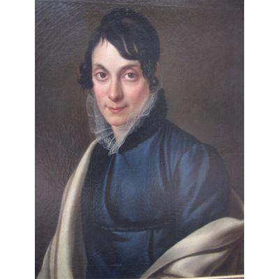 Alexandre Bally 1764-1835 Portrait Of Woman Oil On Canvas