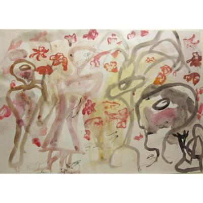 Aurel Cojan 1914-2005 The Dancers Watercolor