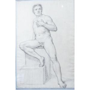 Academy Of Man Early 19th Century Black Stone Drawing