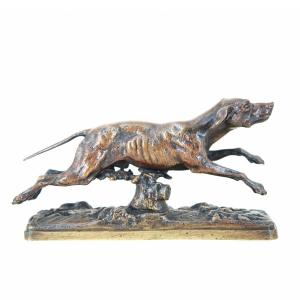 Hound - Bronze By Victor Chemin (1825 - 1901)