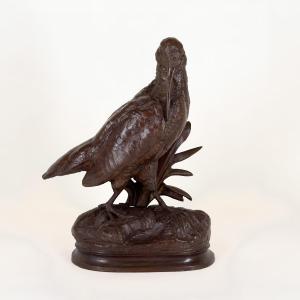 Woodcock - Bronze By Alfred Dubucand (1828 - 1894)