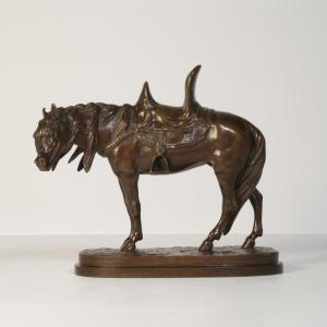 Spahi Horse - Bronze By Edouard Letourneau (1851 - 1907)