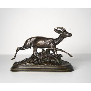 Gazelle - Bronze Sculpture By Isidore Bonheur (1827–1901)