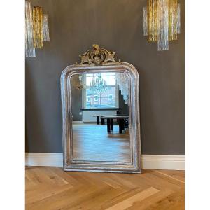 19th Century Silver Leaf Mirror Louis Philippe