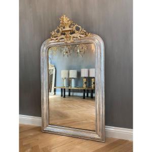 19th Century Mirror Louis Philippe With A Crest