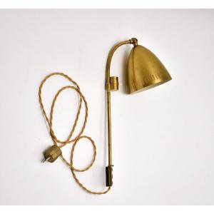 Mid-century Swedish Brass Wall Light, Ca. 1940-1950