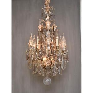 19th-century Silvered Bronze French Chandelier  In The Louis XV Style