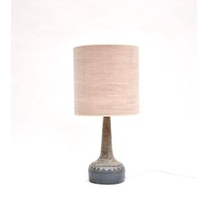 Mid-century Danish Ceramic Table Lamp In Blue And Natural Tones, Signed