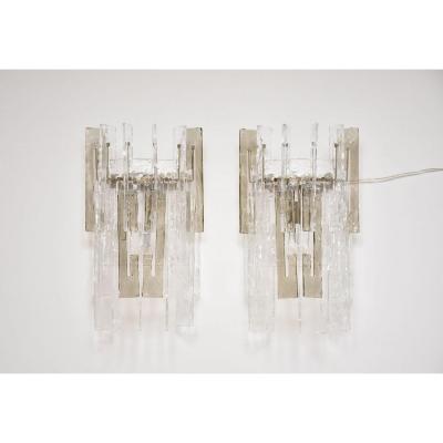 Pair Of Murano Sconces By Mazzega