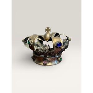 Religious Metal Crown Statue 19th Century