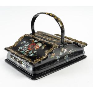 Pont-a-mousson- Napoleon III Book Box With Burgauté Floral Decor