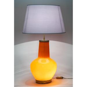 Orange Glass Mood Lamp. Circa 1960