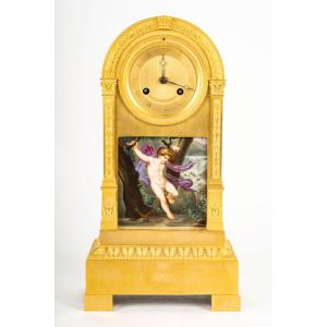 Restoration Clock With "young Zephyr" By Prudhon, Circa 1820