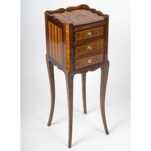 A 19th-century Marquetry Transitional-style Chiffonier-table With A Floral Motif.