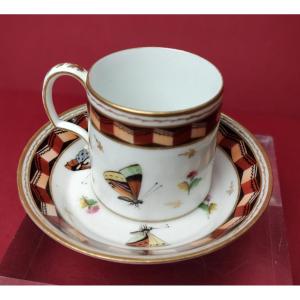 Clignancourt - Manufacture De Moitte - Eighteenth Century - Cup Decorated With Butterflies.