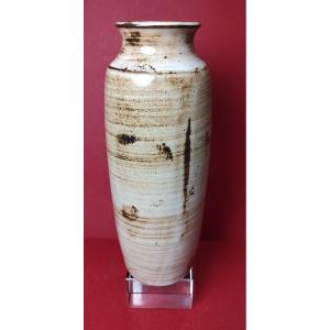 Jacques Pouchain (1927-2015) And Atelier Dieulefit: Vase With Beige Tones.