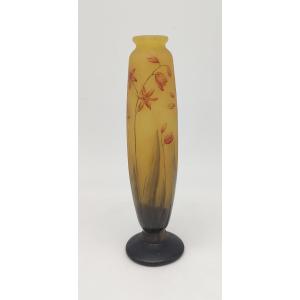 Daum Nancy - Vase Decorated With Freesia Flowers.