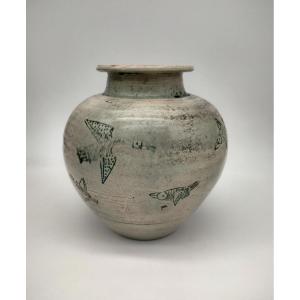 Blin Jacques (1920/1996) - Ball Vase With Bird Design