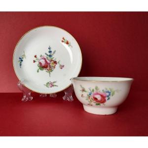 Manufacture Verneuilh & Neuveu (burgundy) - Turkish Cup And Its Saucer - Eighteenth Century.