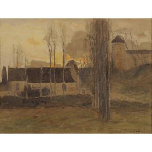 Louis Cabié (1853-1939) The Church Of Saint Circq Du Bugue Sarlat Périgord Dordogne