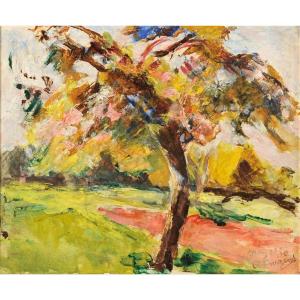 André Prugent (1882-1965) Pommier en fleurs Périgueux Dordogne Périgord