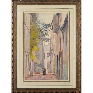 Robert Dessales-quentin (1885-1958) Rue Du Plantier And Saint Front Cathedral - Périgueux