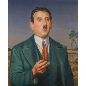 Jean Despujols (1886-1965) Portrait Of Henri Martin Mayor Of Saint Médard En Jalles