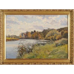 Louis Cabié (1853-1939) The Banks Of The Charente Near Cognac