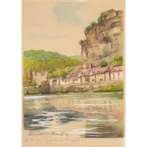Robert Dessales-quentin (1885-1958) La Roque Gageac And The Dordogne Périgord