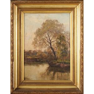 Jean-baptiste Castaignet (1852-1934) A Corner Of The Dropt Dordogne