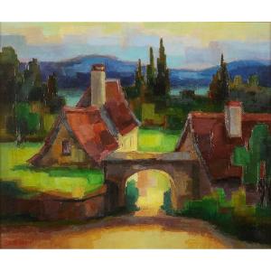 Jean-daniel Ribeyrol (1918-2005) The Hamlet Of Ruth In Peyzac Dordogne