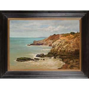 Jean-georges Pasquet (1851-1936) The Rocks Of Vallières Royan Didonne Charente