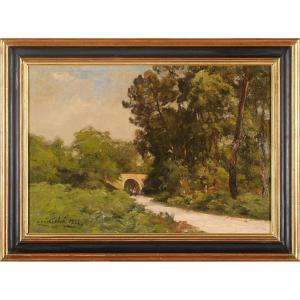 Louis Cabié (1853-1939) Road In Pessac - Gironde