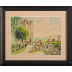 Robert Dessales-quentin (1885-1958) Saint-cirq-lapopie, Lot-et-garonne