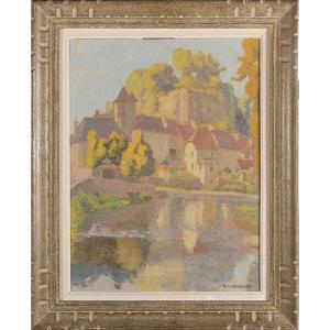Gaston Chabernaud (1887-1962) l'Auvézère At Ségur Le Château In Corrèze