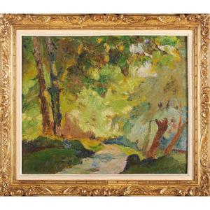 André Prugent (1882-1965) Woodland Path In Chancelade, Périgueux, Dordogne